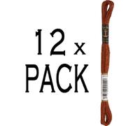 12x Anchor Torsade de broderie 8m, nougat, coton, couleur 371, 6 fils