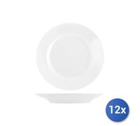 12X Assiettes En Porcelaine Tivoli Blanches Table Pans 23,5