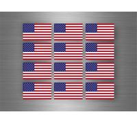 12x Autocollant Sticker Voiture Moto Scrapbing Drapeau Usa Etats Unis