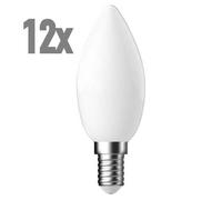 12x Bougies LED Filament E14 1,2W=15W Blanc Chaud Mat / Opale 140lm Ampoule