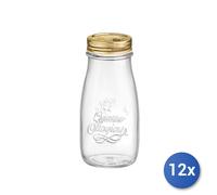 12X Bouteille De Jus 4 Saisons Lt0,4 Avec Capsule, Verre Transparent