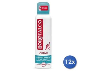 12x Bundle Borotalco Déodorant Spray 150 Ml. Actif Sels Mer Fabriqué en Italie