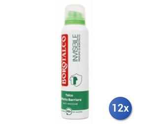 12X Bundle Borotalco Déodorant Spray 150 ML. Invisible Vert Fabriqué En Italie