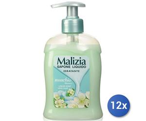12X Bundle Malizia 300 ML Savon Liquide 1 Pz Au Musc Blanc