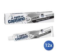 12x Bundle Pâte Capitaine Dentifrice 100 Ml. Carbone Actif Noir Fabriqué Italie
