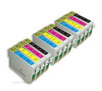 12x Cartouche D'encre Compatible Moreinks - Avec Puce - Cyan / Magenta / Jaune / Noir Pour Remplacer T0715 Pour Imprimantes: Epson Stylus D78 D92 D120 Dx4000 Dx4050 Dx4400 Dx4450 Dx5000...
