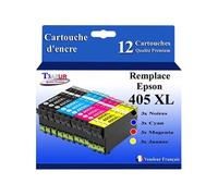 - 12x Cartouches compatibles avec Epson WorkForce Pro WF-7830DTWF (3Noires + 3Cyan + 3 Magenta + 3 Jaunes)
