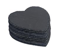 12x Cœur Sets de Table en Ardoise 25cm Naturel Rustique À Manger Tapis Set