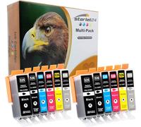 12x D&C Cartouches d'encre compatibles Canon Pixma MG-5100 5120 5140 5150 5200 5220 5240 5250 5340 5350 6100 6120 6150 6170 6250 8120 8150 8170 8240 8250 iP-4800 4820 4840 4850 4900 4950 iX-6550 6520