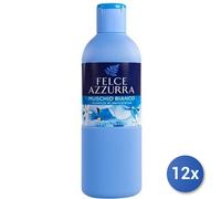 12X Ensemble Felce Azzurra Muschio Blanc 650 ML Gel Douche