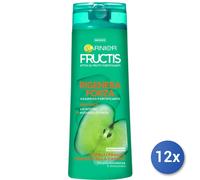 12x Ensemble Garnier Shampooing Fructis Régénère Force Fragiles Anti Chute