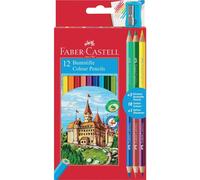 12x Faber-Castell 110312 Crayons de couleur ECO + 3 Bicolor assortis