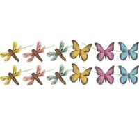 12x FADEDA set de libellules papillons / hauteur:2 cm / peintes à la main / figurines de crèche détaillées - Noël Table Décoration Accessoires crèche
