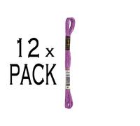 12x fil à broder Anchor 8m, rouge-violet, coton, couleur 98, 6 fils, UE