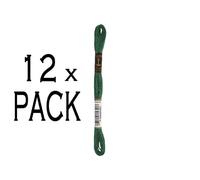 12x fil à broder Anchor 8m, vert mousse, coton, couleur 217, 6 fils, UE
