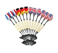 12x Flechettes Métal Darts à Pointes Plastiques + 36 Pointes Drapeau Doux Pointe