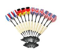 12x Flechettes Métal Darts à Pointes Plastiques + 36 Pointes Drapeau Doux Pointe