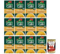 12x Gallo Riso Riserva Carnaroli,100% Italienischer Reis,Kochzeit 15 Minuten,Ideal für Risottos,Packung mit 1Kg + Italian Gourmet Polpa di Pomodoro 400g Dose