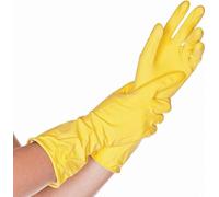 12x Hygostar 25928 gants de ménage Bettina jaune taille 9/L latex floqué