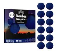 12x Lanterne Papier 30 cm Bleu Navy - Suspension Boule Papier 30 cm (12'') Type Lanterne Japonaise pour Decoration Mariage - 12 pièces - Le Must de la Gamme de Lampions Papier - Notice en Français.