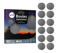 12x Lanterne Papier 30 cm Gris - Suspension Boule Papier 30 cm (12'') type Lanterne Japonaise pour Decoration Mariage - 12 pièces