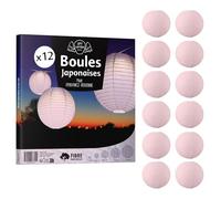 12x Lanterne Papier 30 cm Rose Pâle - Suspension Boule Japonaise pour Décoration Mariage - 12 Pièces - Le Must de la Gamme