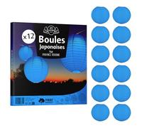 12x Lanterne Papier 40 cm Bleu Roi - Suspension Boule Papier 40 cm (12'') type Lanterne Japonaise pour Decoration Mariage - 12 pièces - Le must de la Gamme de Lampions Papier - Notice en Français.