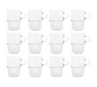 12x LAV Clair 350ml Tasses à café en verre empilables Verres à thé Latte