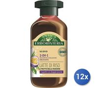 12X Lot Antica Erboristeria Shampooing Lait Riz 2En1 Hydratant 250Ml