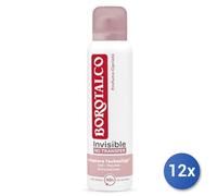 12x Lot De Déodorant Spray Invisible Rosa Borotalco