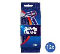 12x Lot Rasoirs Jetables Gillette Blue Ii 10 Pièces Sac