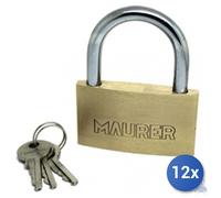 12X Maurer Serrure En Laiton Type Standard 3 Clés Mm 60