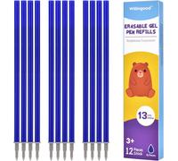12x Mines De Rechange Effaçables Bleues Compatibles Avec Legami Pointe De Stylo Facile À Effacer 0,7 Mm, Hauteur 13 Cm