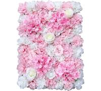 12X mur de fleurs artificielles mur de roses en soie Flower Wall Panels Panneaux muraux de fleurs fleurs en soie bouquet de mariage de fond de décoration (dahlia blanc)