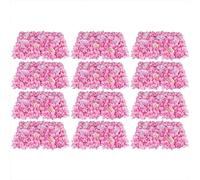 12x Mur de Fleurs Mur de Roses Artificielles Fond de Fleur de Soie DIY Parti de Décoration 40X60cm
