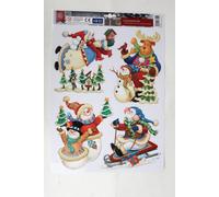 12x Noël autocollants de fenêtre 41x29cm Avent décoration ménage vivre TOP NOUVEAU