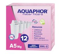 12X ORIGINAL AQUAPHOR Filtre À Eau A5 Mg Magnésium (350L), Sans BPA, AQUALEN