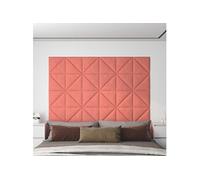 12x Panneaux Muraux Décoration de Salle d'Etude Revêtements Muraux Chambre à Coucher Salon Intérieur Rose 30x30 cm Velours 0,54 m²