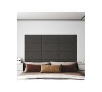 vidaXL Panneaux muraux 12 pcs Gris foncé 60x30 cm Tissu 2,16 m²