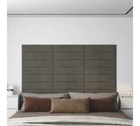 12x Panneaux Muraux Gris Foncé 60x15 cm Velours 1,08m² Décoration Salon vidaXL