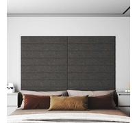 12x Panneaux Muraux Gris Foncé 90x15 cm Tissu 1,62 m² Décoration Salon vidaXL
