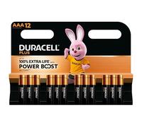 12X Piles Duracell AAA Plus Power Boost, jusqu'à 100% d'autonomie en Plus (1 plaquette de 12 Piles) 12 Piles AAA (MN2400)