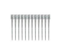12x Piquets au Sol Installation de Clôture de Jardin Arche Lance au Sol Robuste Durable Travaux Extérieurs Argenté 9x9x90 cm Acier Galvanisé 145418