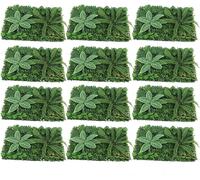 12X Plante artificielle Mur végétal Faux gazon Feuilles de plantes Herbe de haie Tapis de clôture de mur vert artificiel 60cm Fausses fougères Feuilles Panneaux végétaux Décorations de mariage