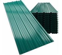 12x Plaques tôles profilées/ondulées vert 129x46cm = 7m² tôle trapézoïdale résistantes intempéries inoxydable protection toit
