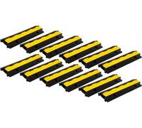 12x Pronomic Protector 1-100L Passerelle Câble 1-Canal avec Connecteur 100 x 26 x 7 cm - Goulotte en Plastique pour événements - Protection câble au Sol - Noir/Jaune Signal