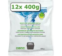 12x recharge de déshumidificateur - 400 grammes - lemonduft - granulés en sachet non tissé - recharge d'absorbeur d'humidité
