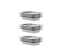 vidaXL 12x Récipients Gastronorm GN 1/4 Plaque de Cuisson Plateau de Service Plateau Empilable Restaurant Maison Cuisine Hôtel Intérieur 40 mm Inox Argent
