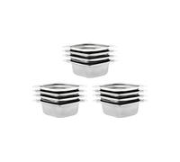 12x Récipients Gastronorm GN 1/6 Plaque de Cuisson Plateau de Service Plateau Empilable Restaurant Maison Cuisine Hôtel Intérieur 65 mm Inox