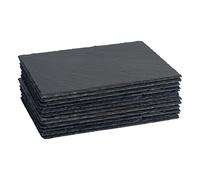 12x Rectangle Sets de Table en Ardoise 30cm x 20cm Naturel À Manger Tapis Set